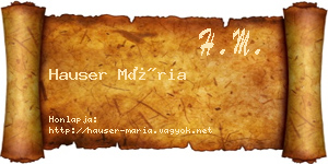 Hauser Mária névjegykártya