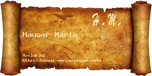 Hauser Mária névjegykártya